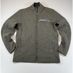 Marmot Wool Blend Jacket Mens L Gray Comfort Logo Outdoor Hiking Full Zip